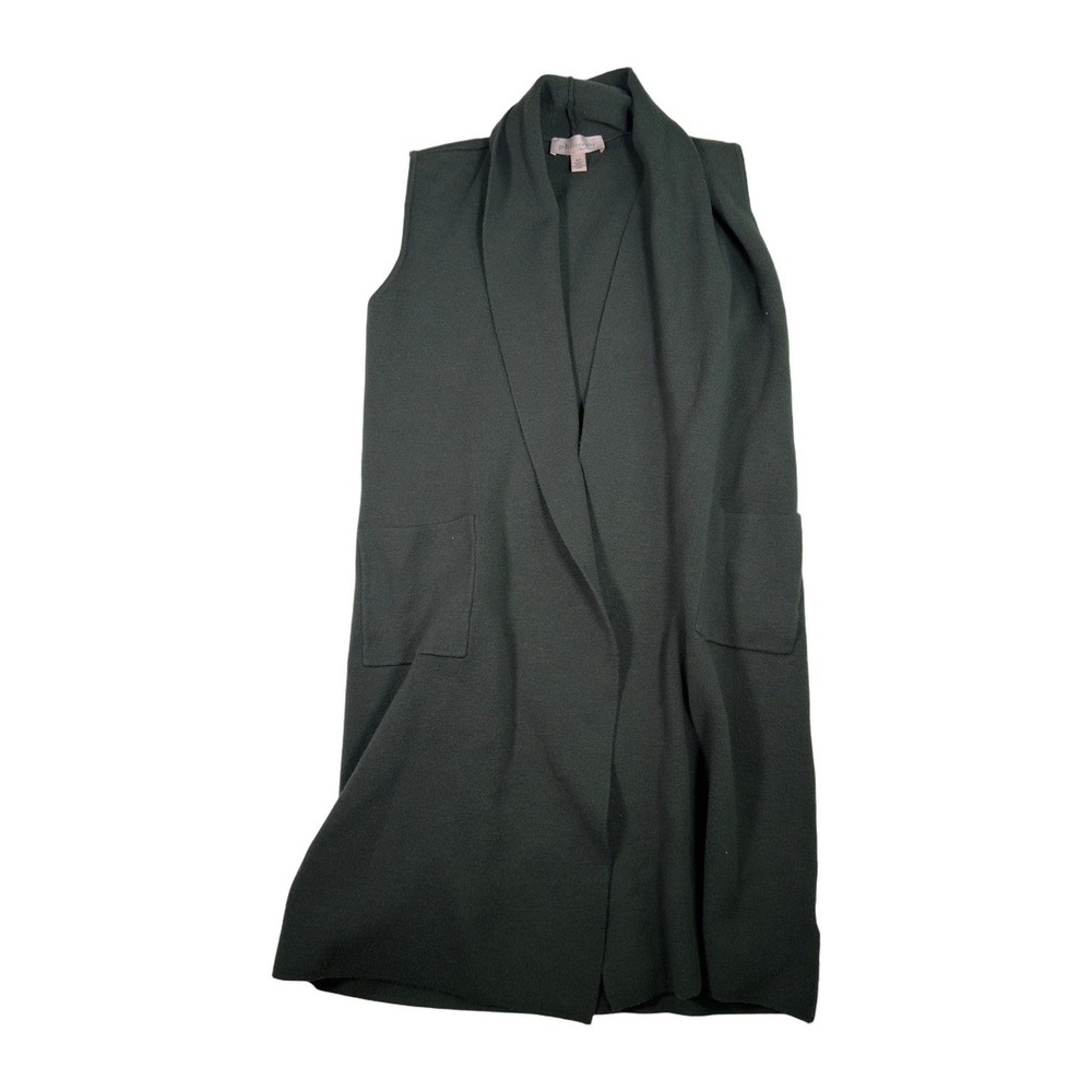 Philosophy Republic Clothing Sleeveless Olive‎ Green Knit Duster Vest S/P Womens